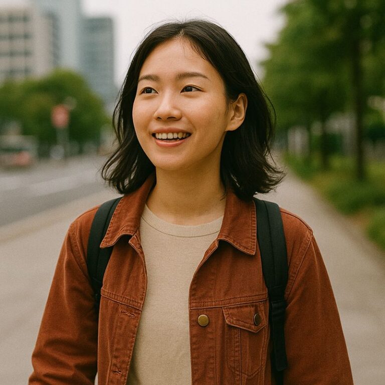 前向きに一歩踏み出そうとしている日本人女性